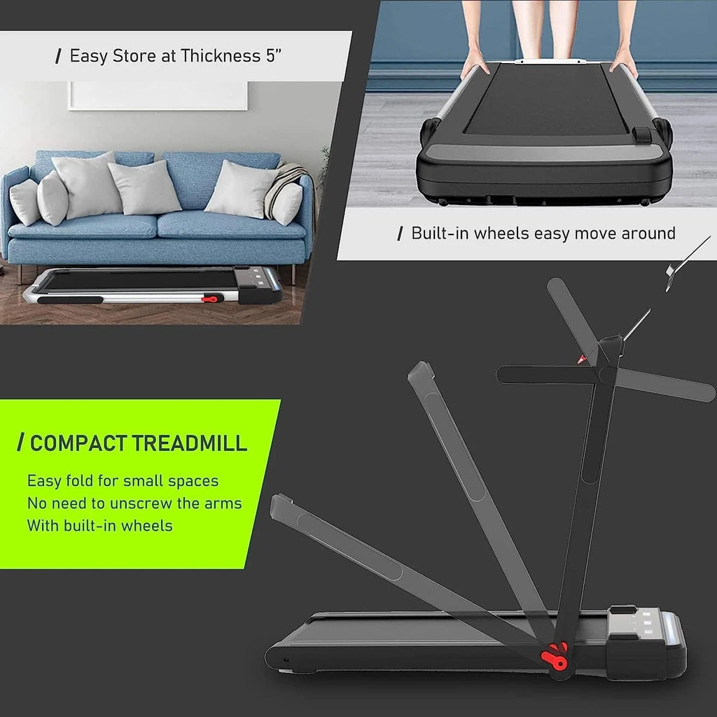 2 in 1 Folding Portable Under Desk Treadmill F623