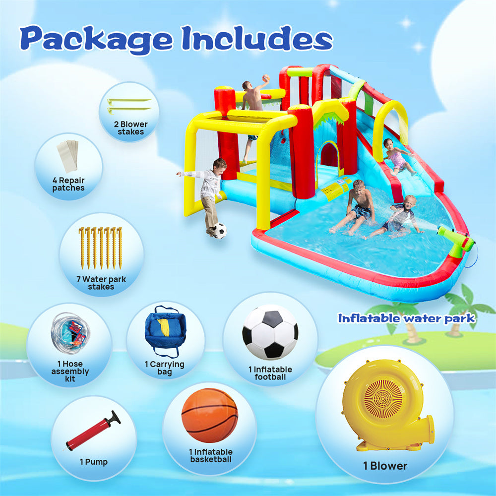 Inflatable Water Slide 7 in 1 Bounce House with Blower F750197