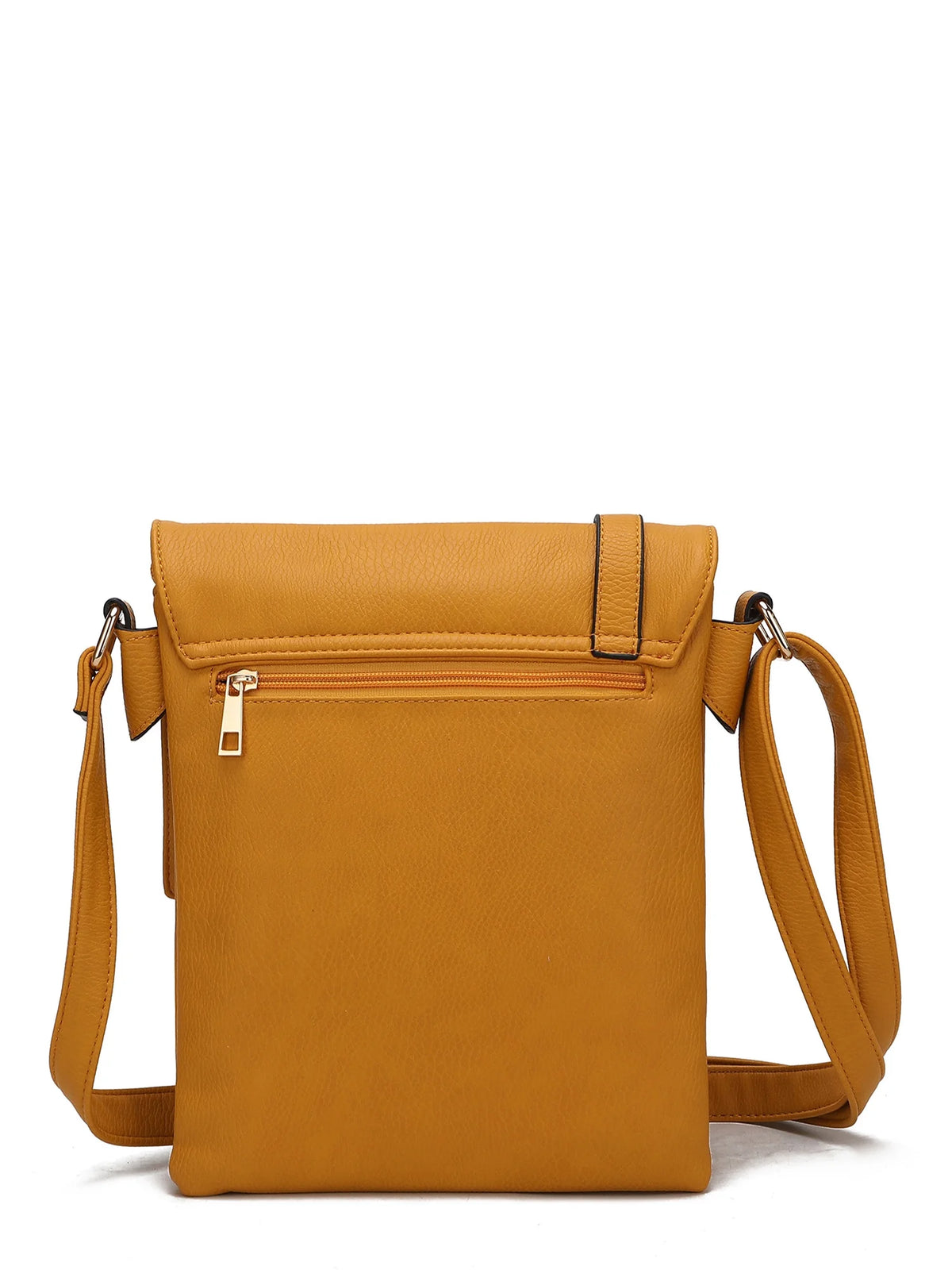 Mustard Vegan Leather Crossbody Bag C7734