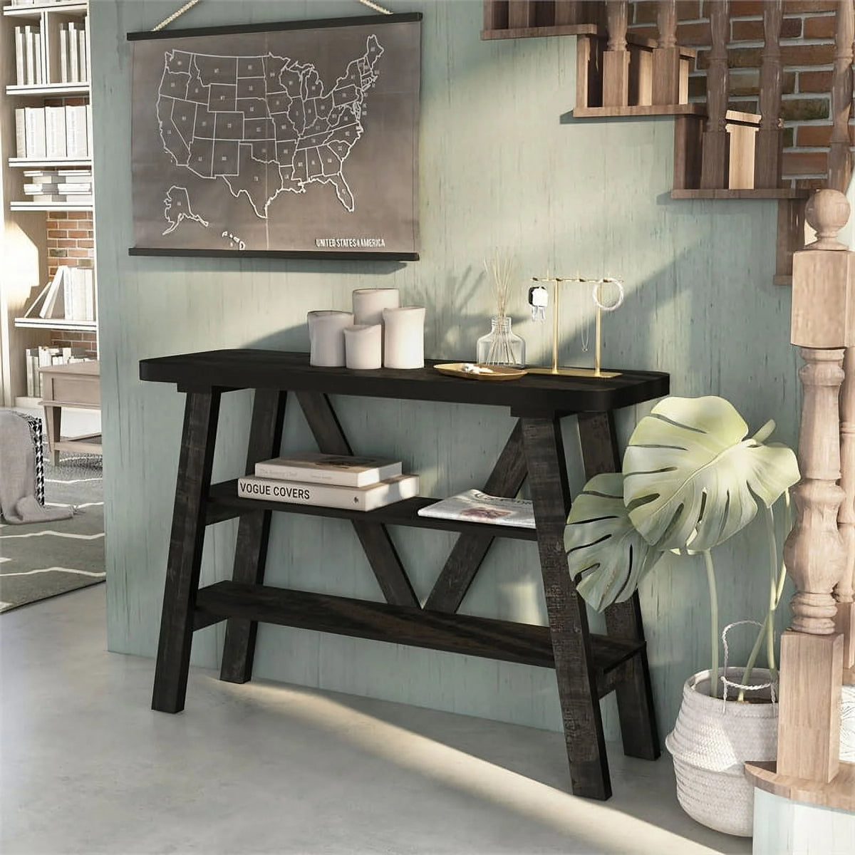 Farmhouse Wood Console Table B492