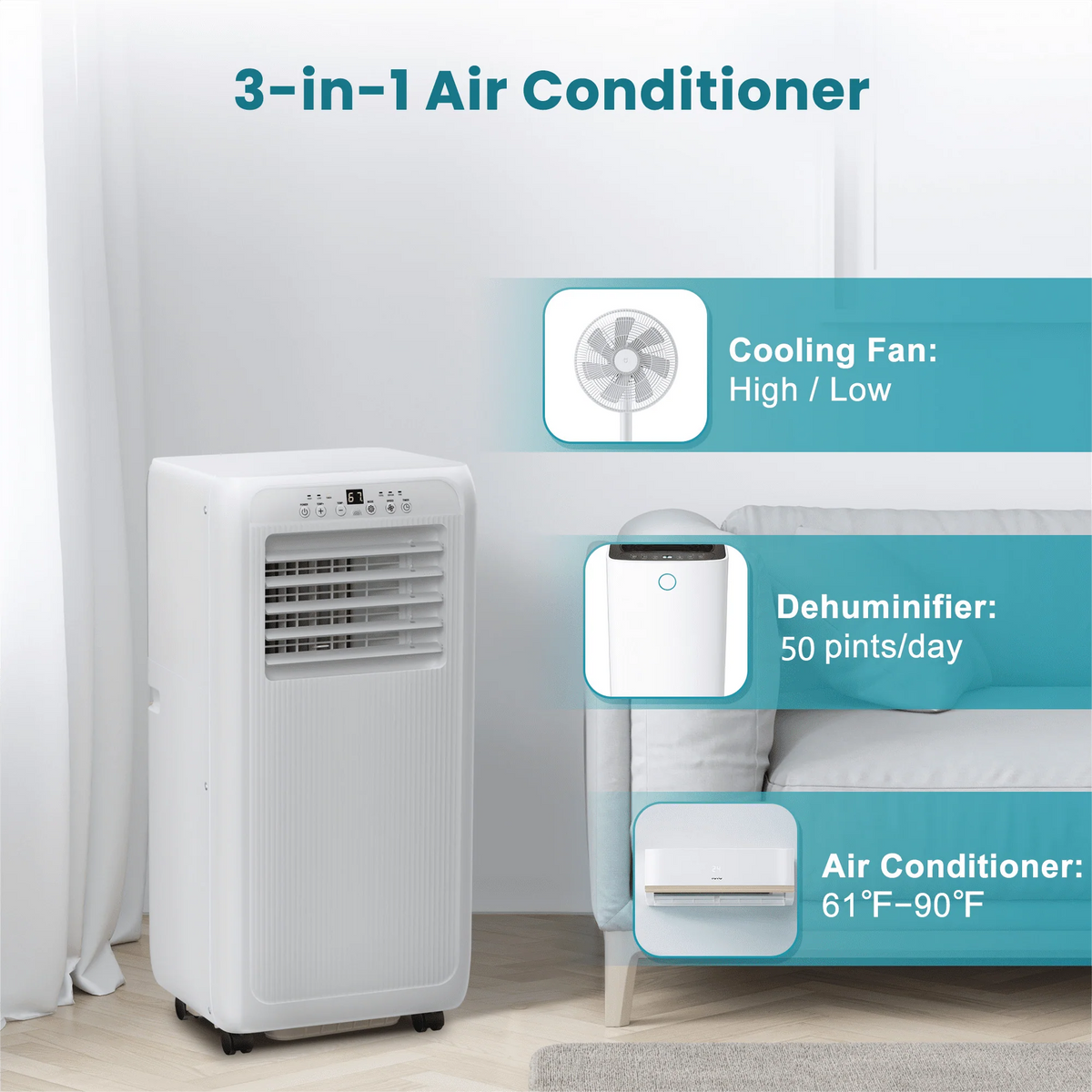 Portable Air Conditioner 3-in-1 with Remote B221