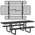 6 Foot Heavy-Duty Metal Picnic Table with Umbrella Hole Y918548