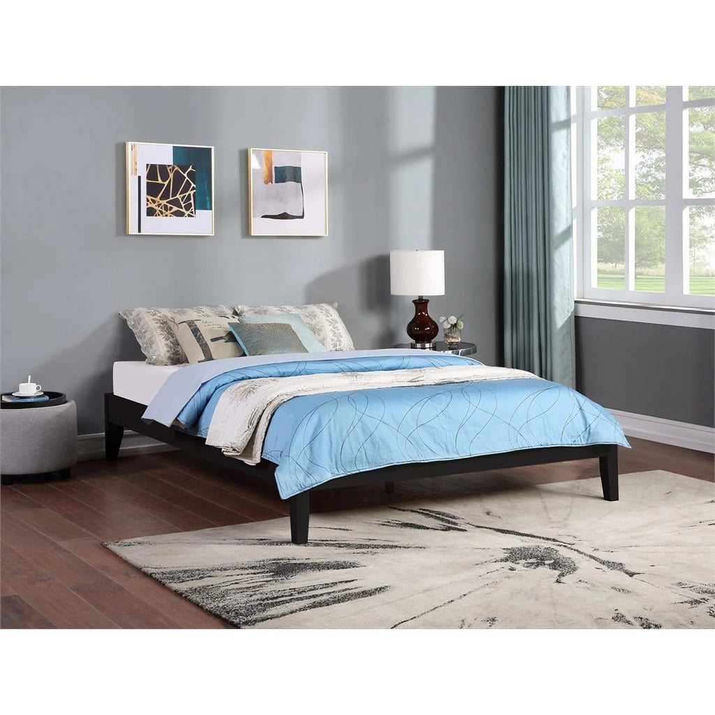 Contemporary Wood Platform Queen Bed Q624