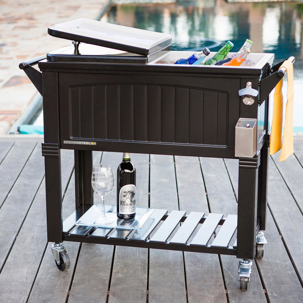 80-Qt Steel Patio Cooler on Wheels F948