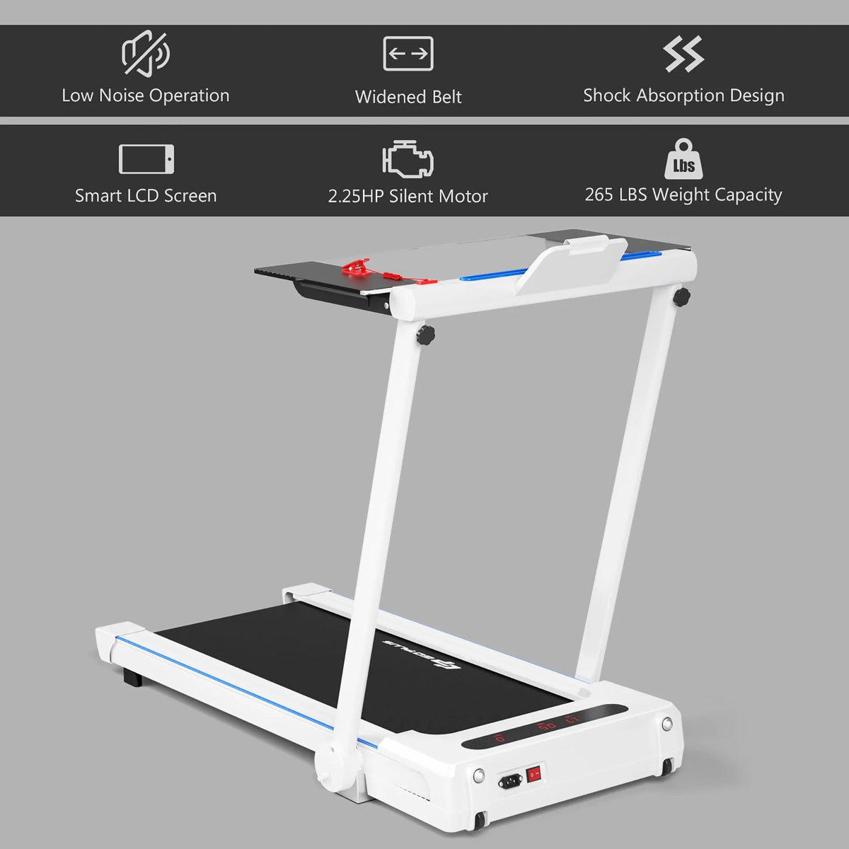 2.25HP 3-in-1 Folding Treadmill White S669159