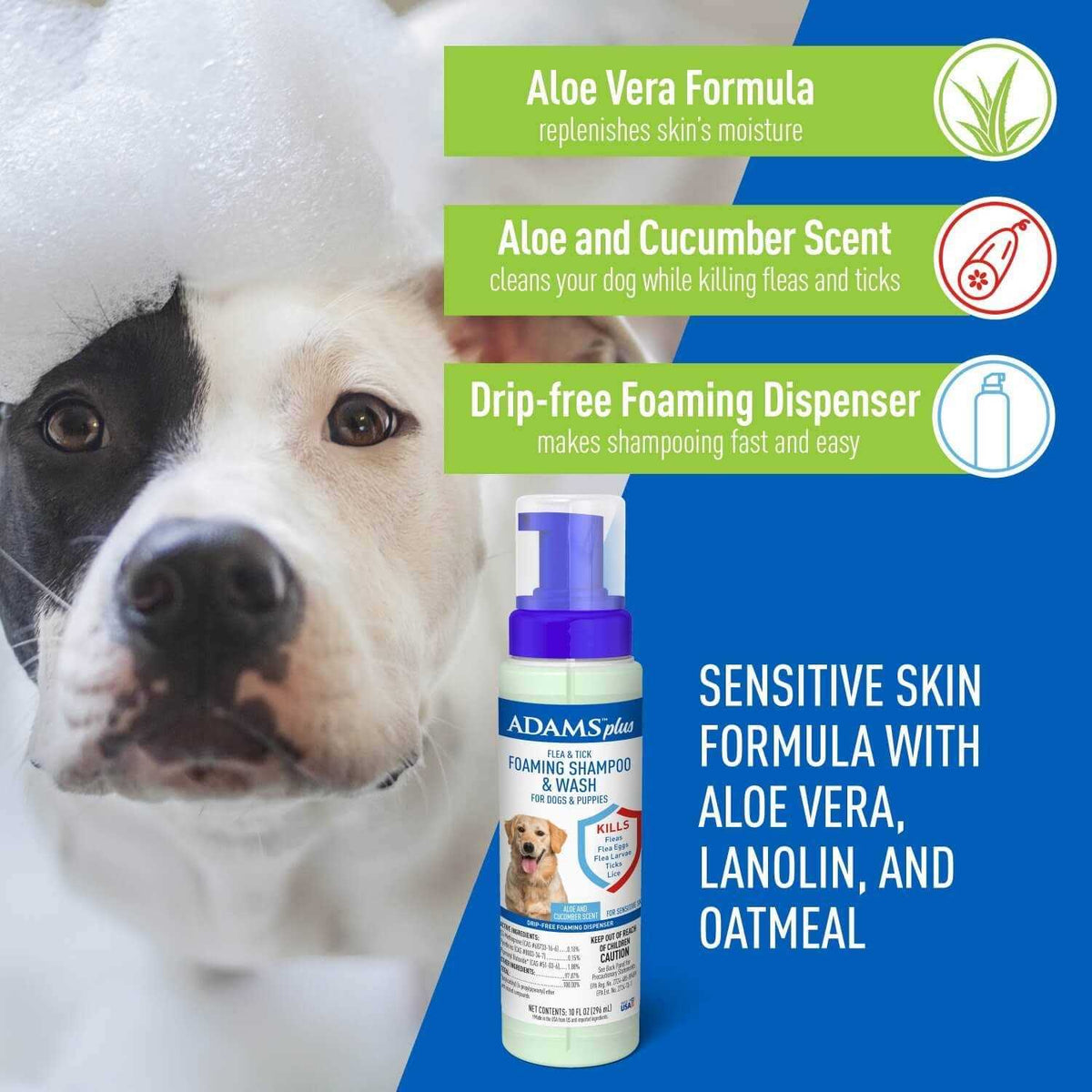 Foaming Flea And Tick Shampoo with Aloe And Cucumber G196