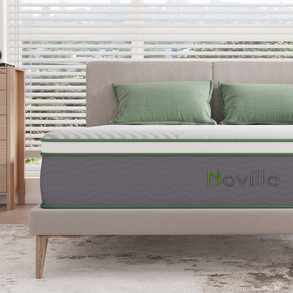 King Bed 12'' Gel Memory Foam Hybrid Mattress Y83659