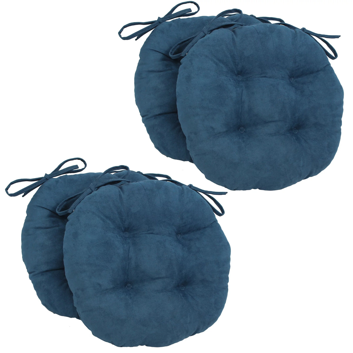 16-inch Micro Suede Tufted Chair Cushions Set of 4 H885