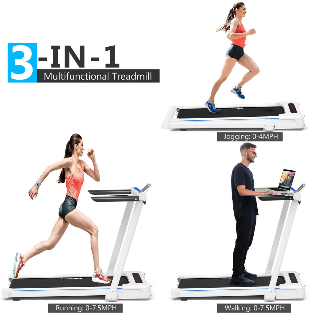 2.25HP 3-in-1 Folding Treadmill White S669159