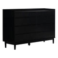 60" Black 9 Drawer Solid Wood Dresser L562
