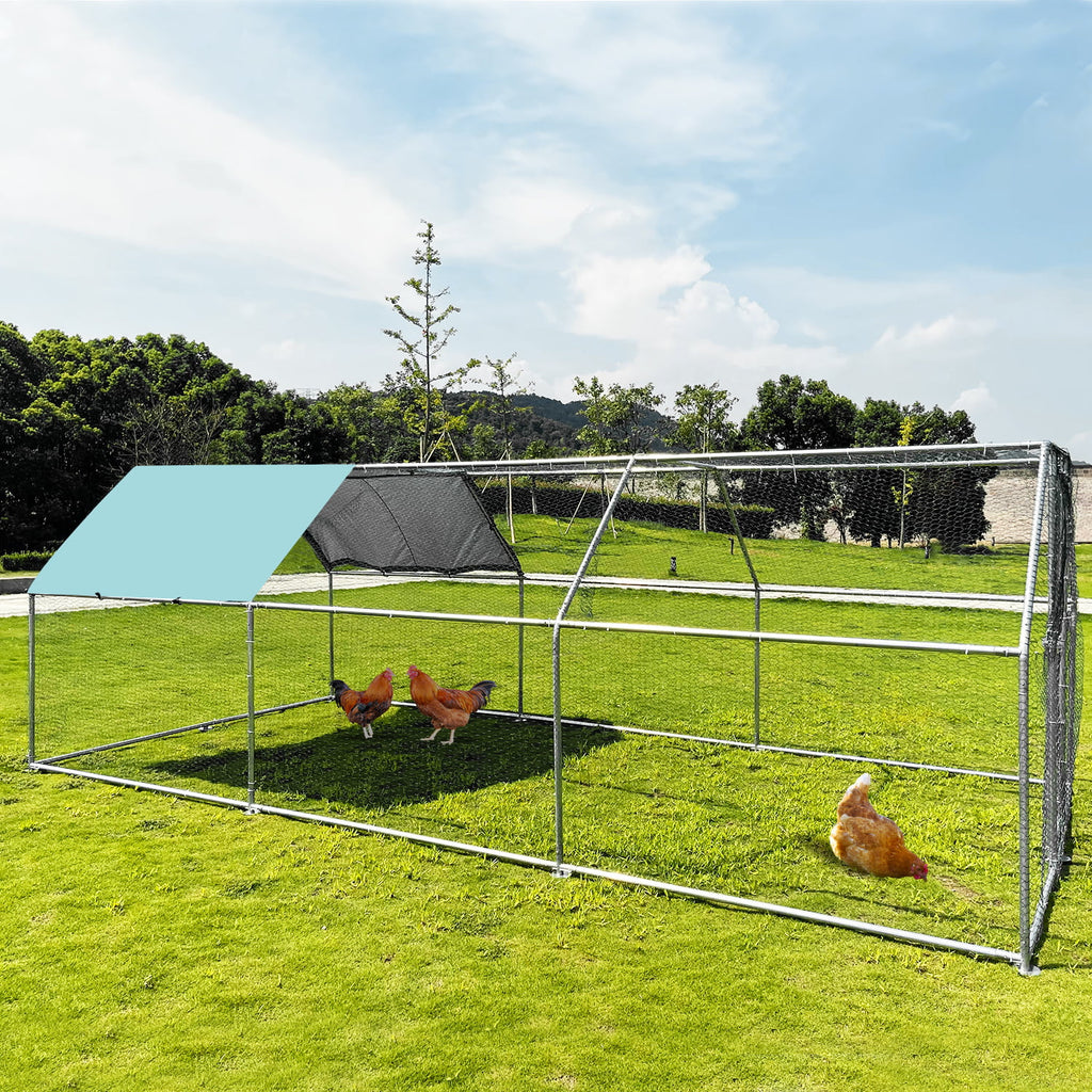 Extra Large Walk in Metal Chicken Coop 9x18ft O66507