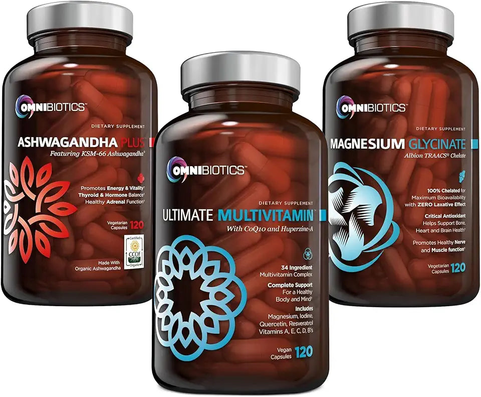 Daily Multivitamin + Magnesium Glycinate + Ashwagandha Root Supplement X243