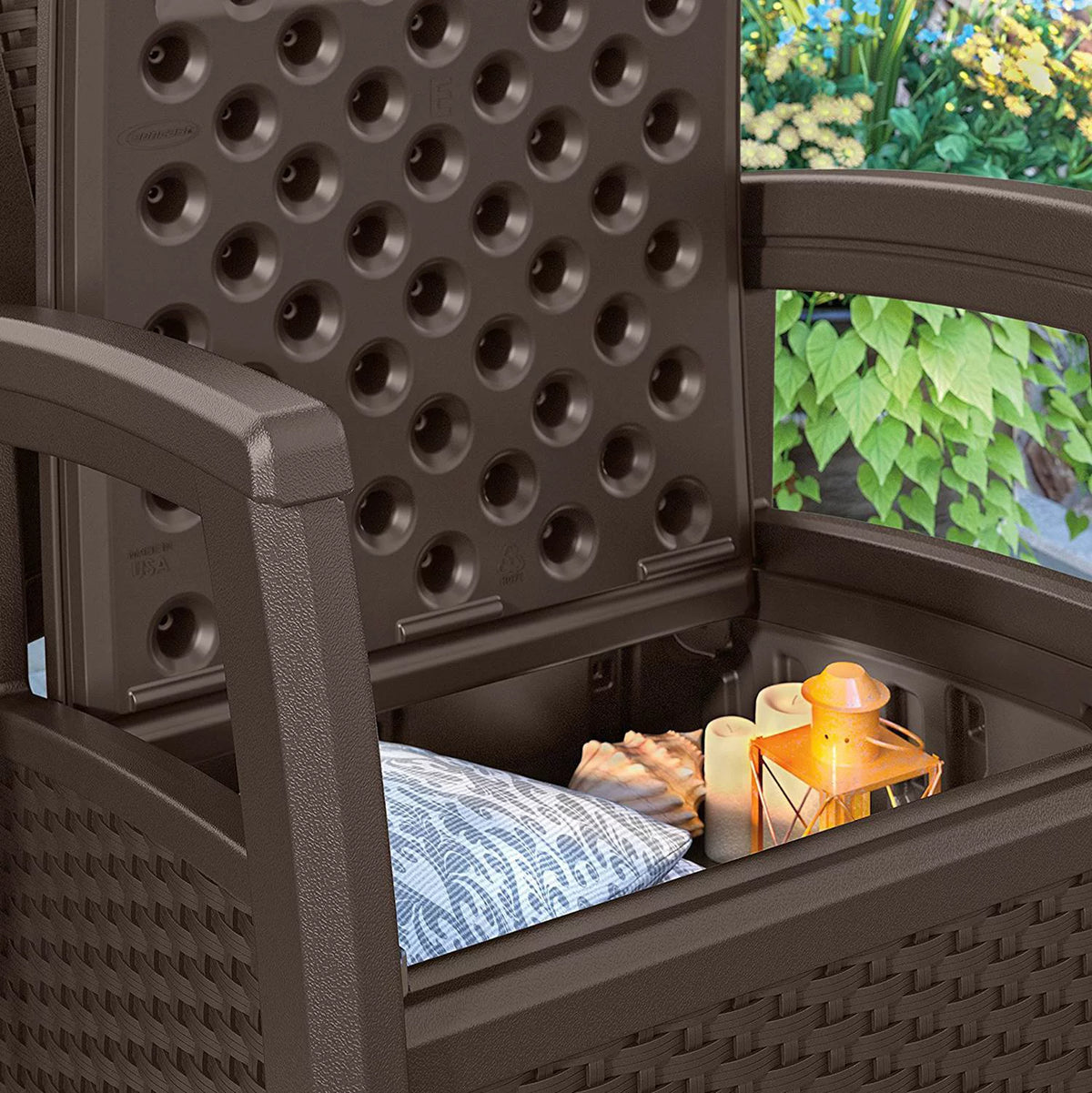 Resin Club Chair with Storage S632