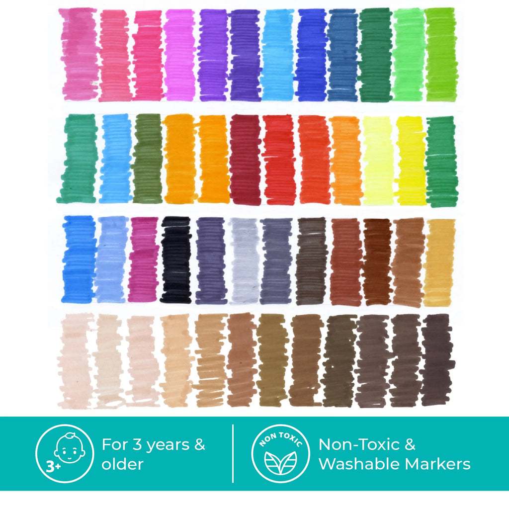 Non-Toxic Washable Markers For Kids, 48 Set W65212