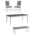 4-Piece Dining Table Bench and Chairs Set U197271