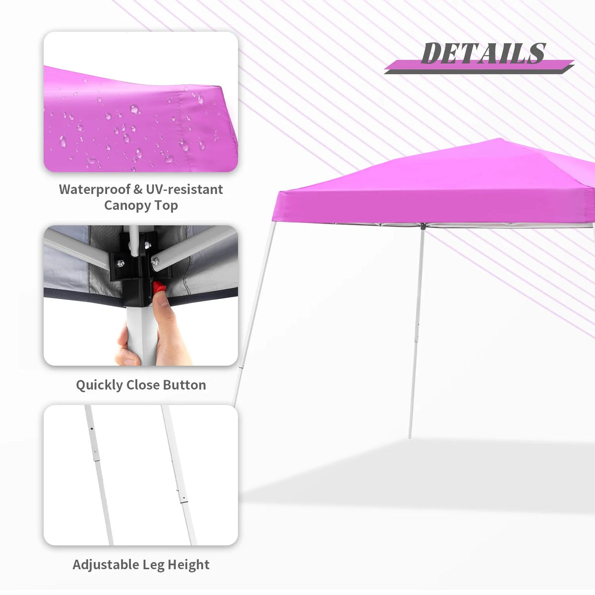 10'x10' Pop Up Canopy Tent with Carrying Bag E16418