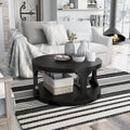 Antique Black 36-inch Solid Wood 1-Shelf Coffee Table Y132