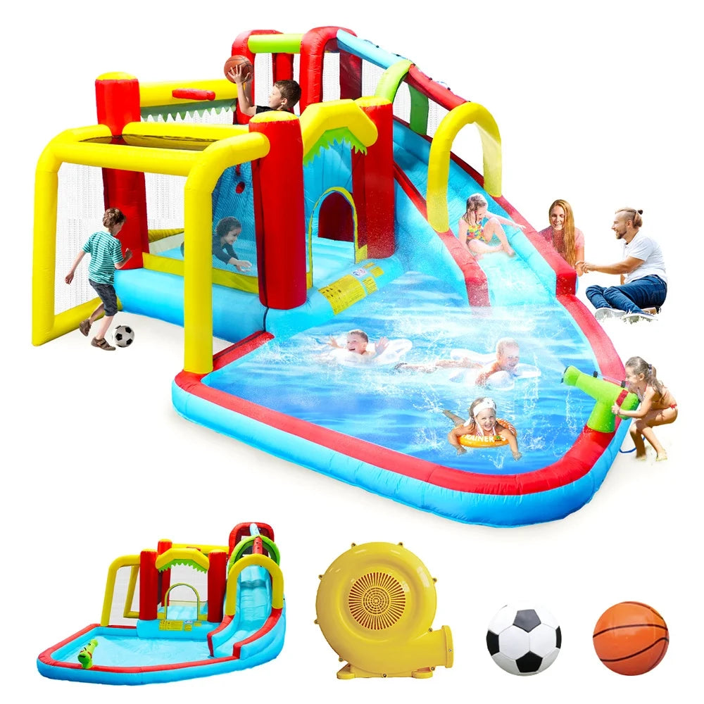 Inflatable Water Slide 7 in 1 Bounce House with Blower F750197