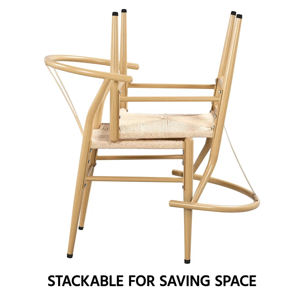 4pcs Weave Dining Chair with Metal Frame E406419