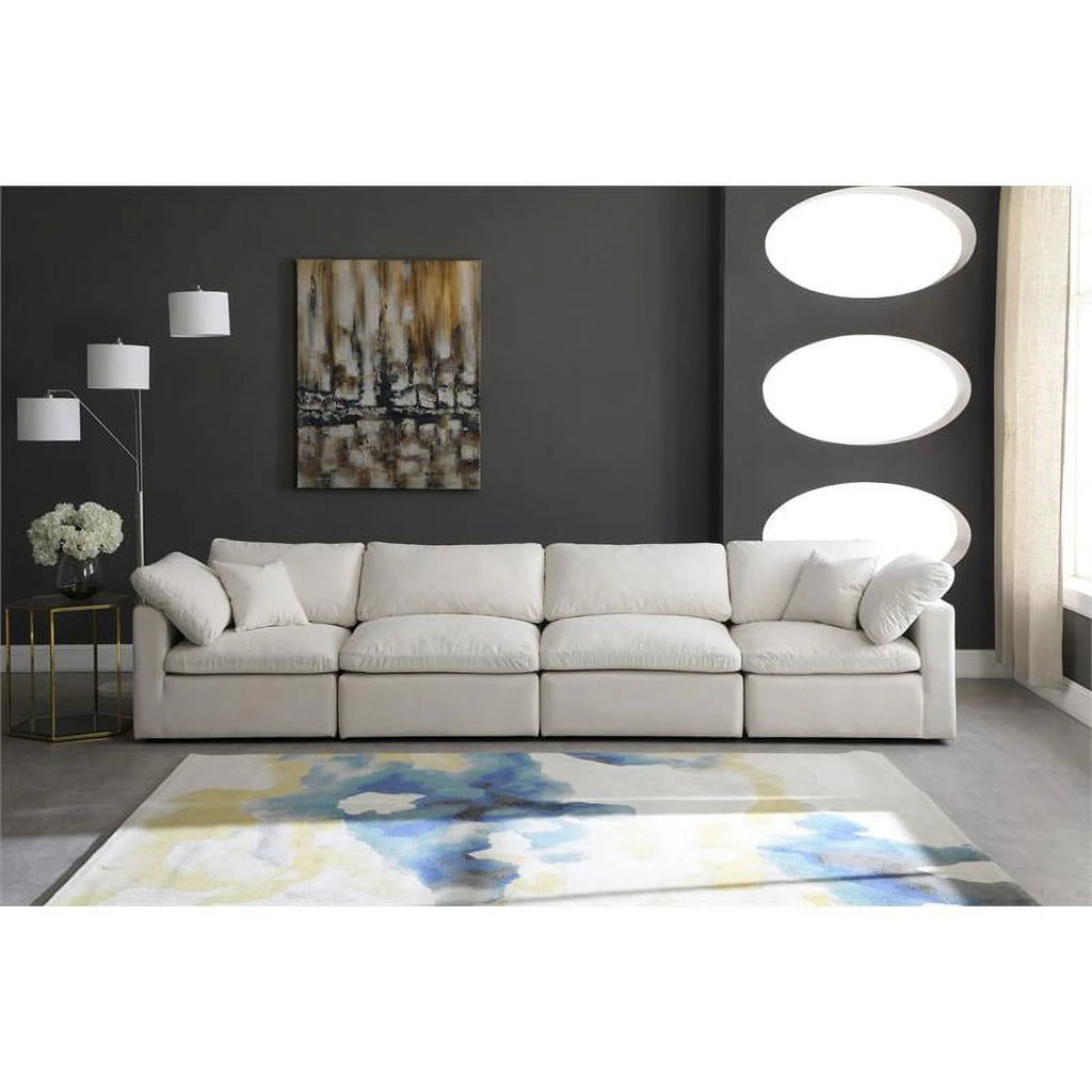 Cream Velvet Modular Sofa J692663