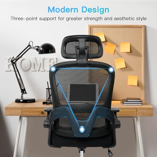 Black Ergonomic Mesh Office Chair with Lumbar Support V467