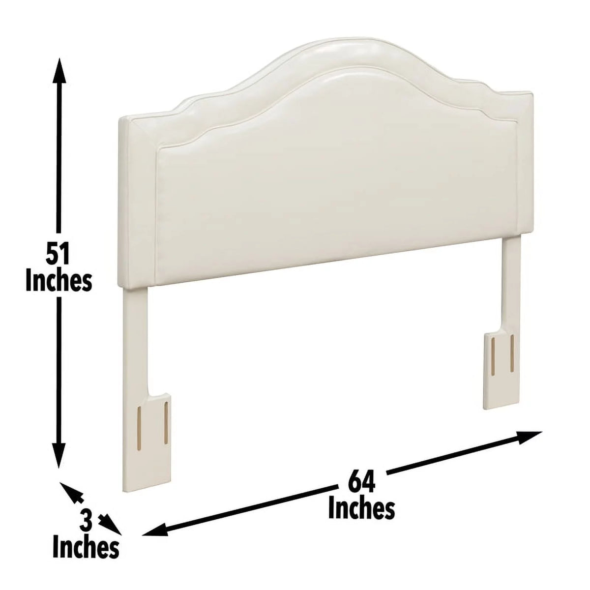 Cream Faux Leather Queen Headboard A23895