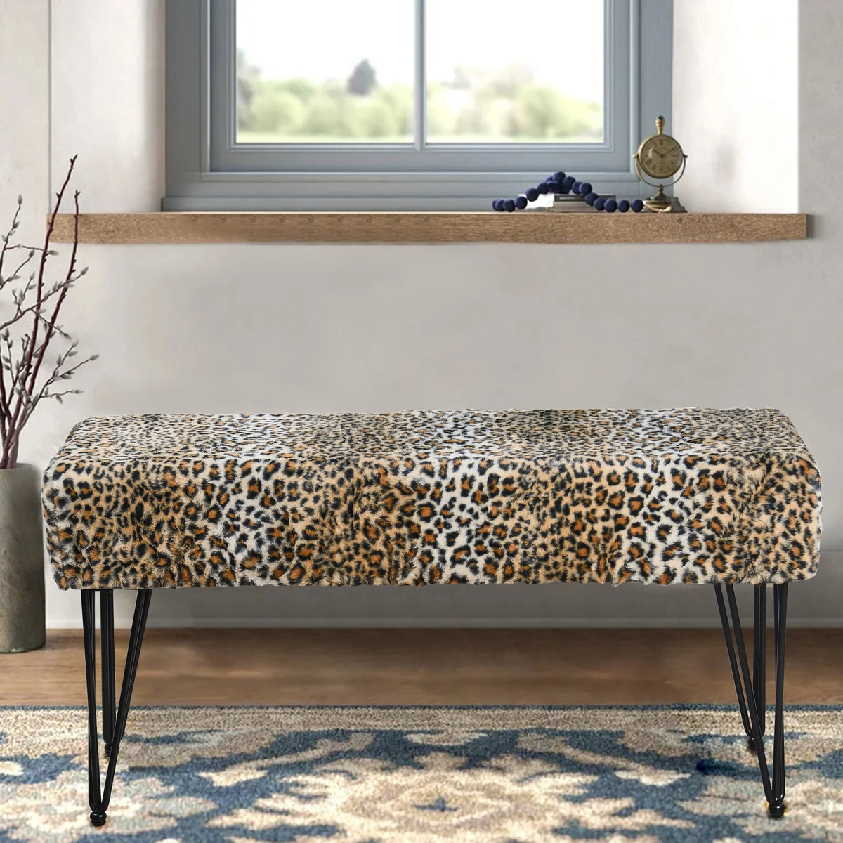 Faux Fur Ottoman Y787504
