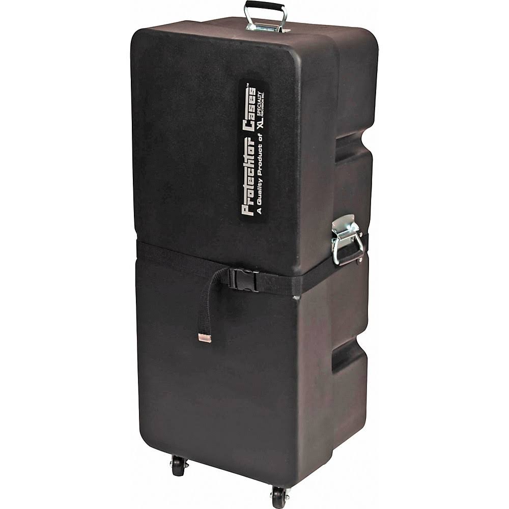Black Upright Accessory Case with Wheels W1788