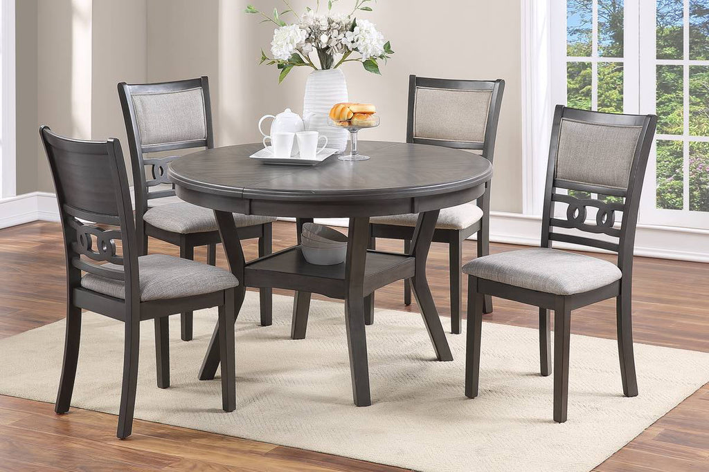 Set of 4 Grey Rubberwood Dining Chairs L4155