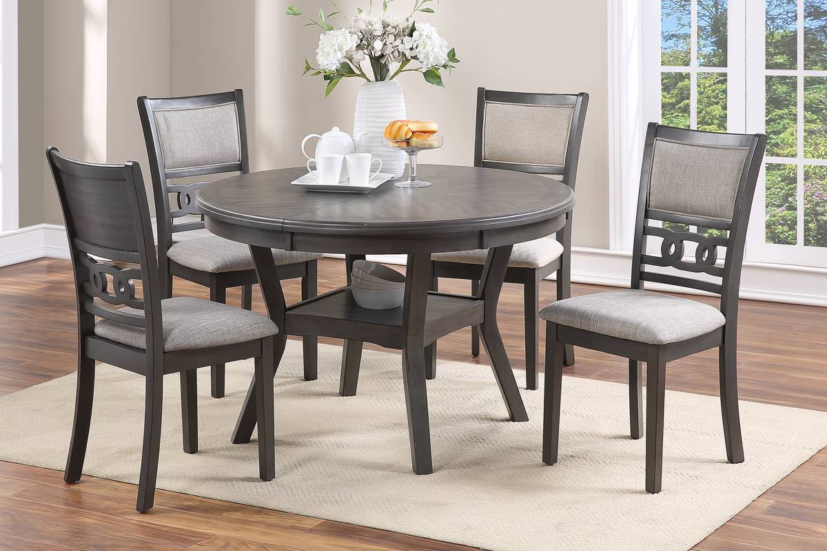Set of 4 Grey Rubberwood Dining Chairs L4155