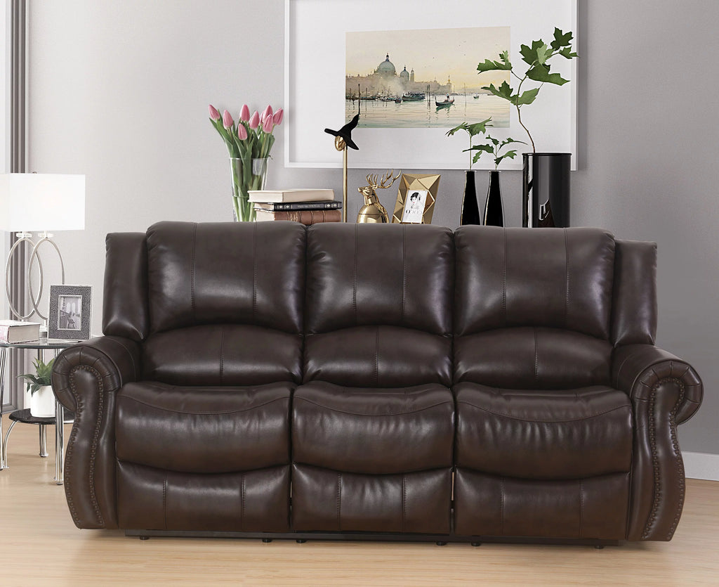 Brown Reclining Sofa X49135