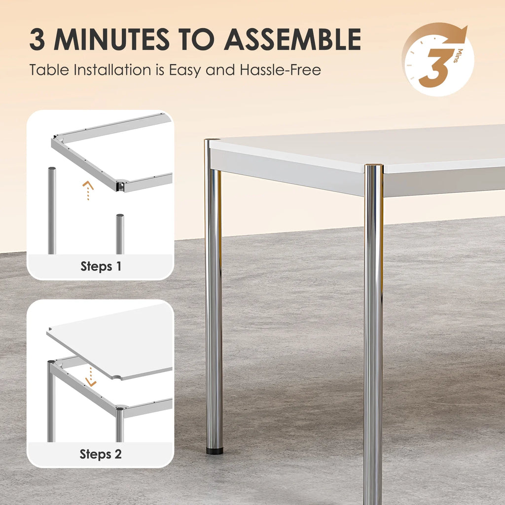68.8-Inch White Computer Desk E229