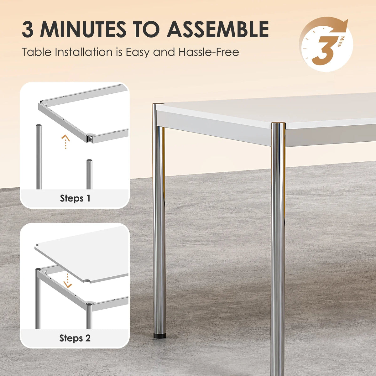 68.8-Inch White Computer Desk E229