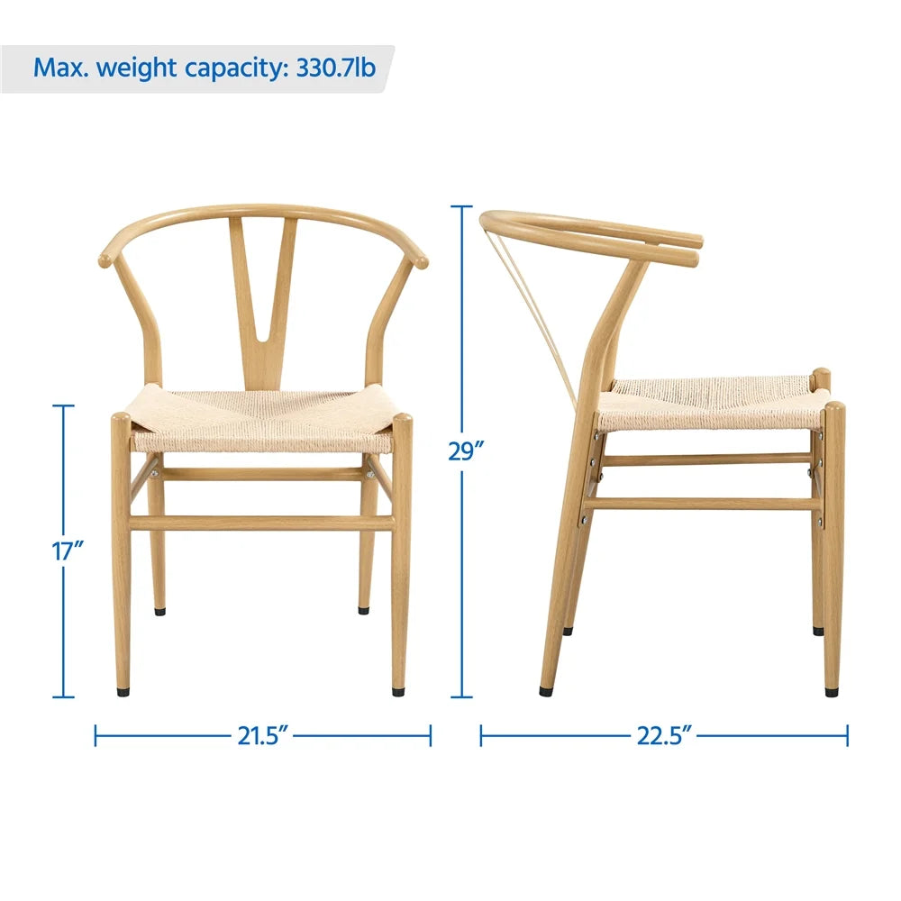 4pcs Weave Dining Chair with Metal Frame E406419