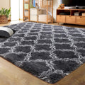 Shaggy Soft Rug 5'x8' Dark Gray/White P76810