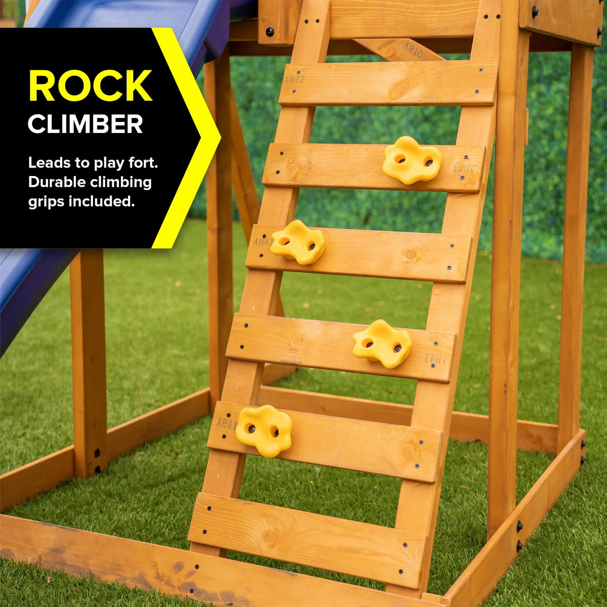 Wooden Swing Set with Double A-Frame and Slide N790489