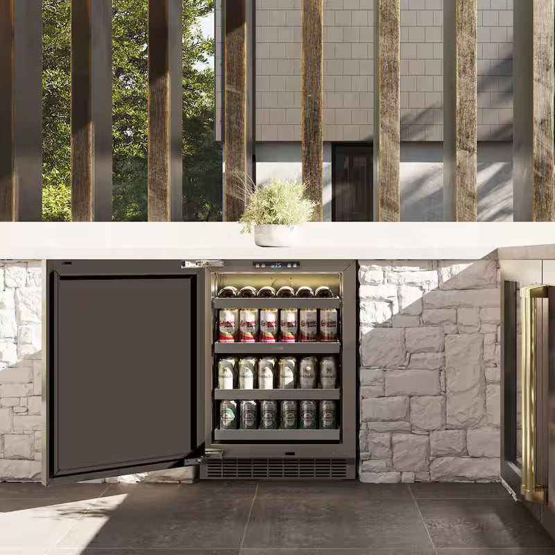 24 in. Single Zone Beverage Fridge with Stainless Door N7113