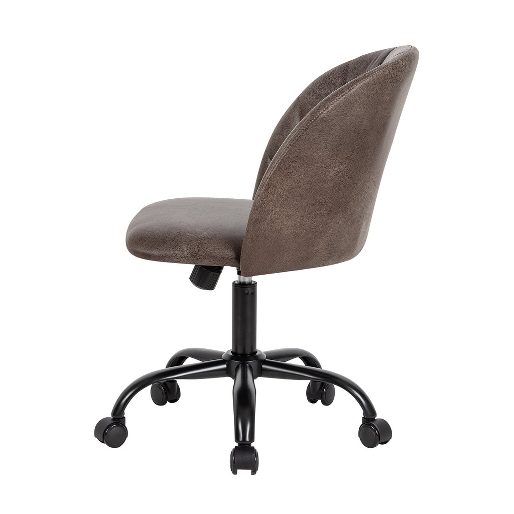 Ash Brown Faux Leather Swivel Desk Chair X7066