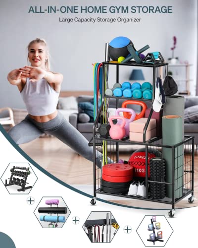 Home Gym Storage Rack with Wheel E1572