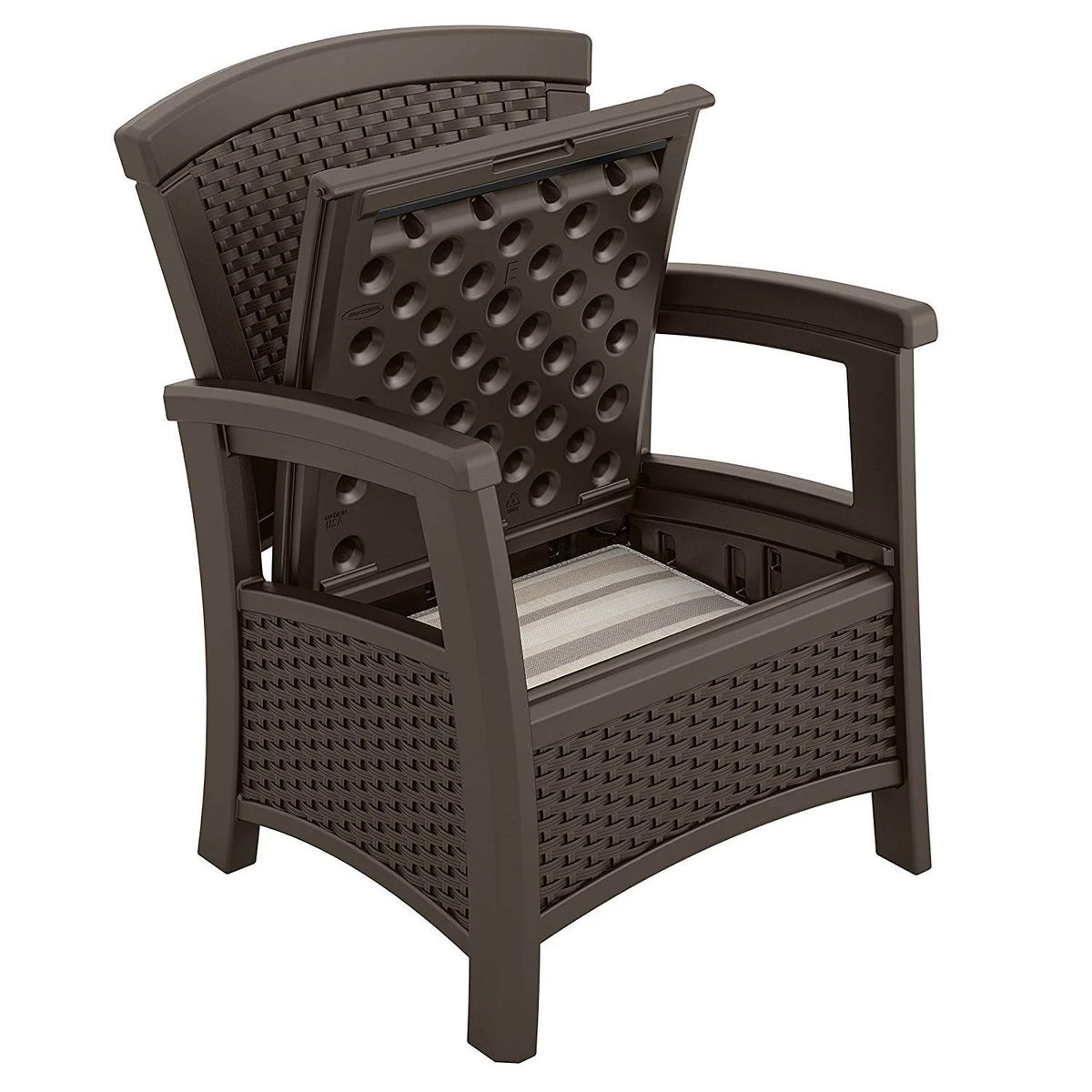 Resin Club Chair with Storage S632