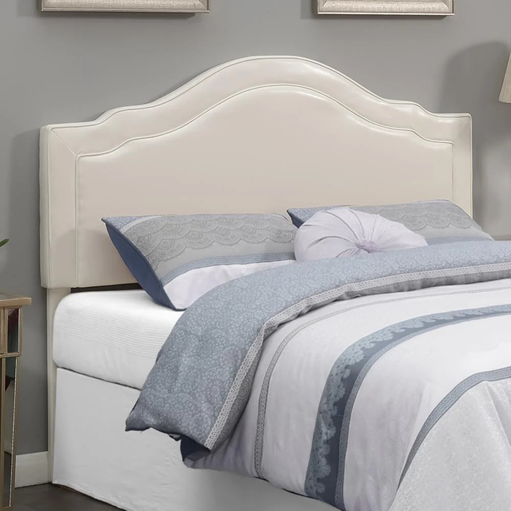 Cream Faux Leather Queen Headboard A23895