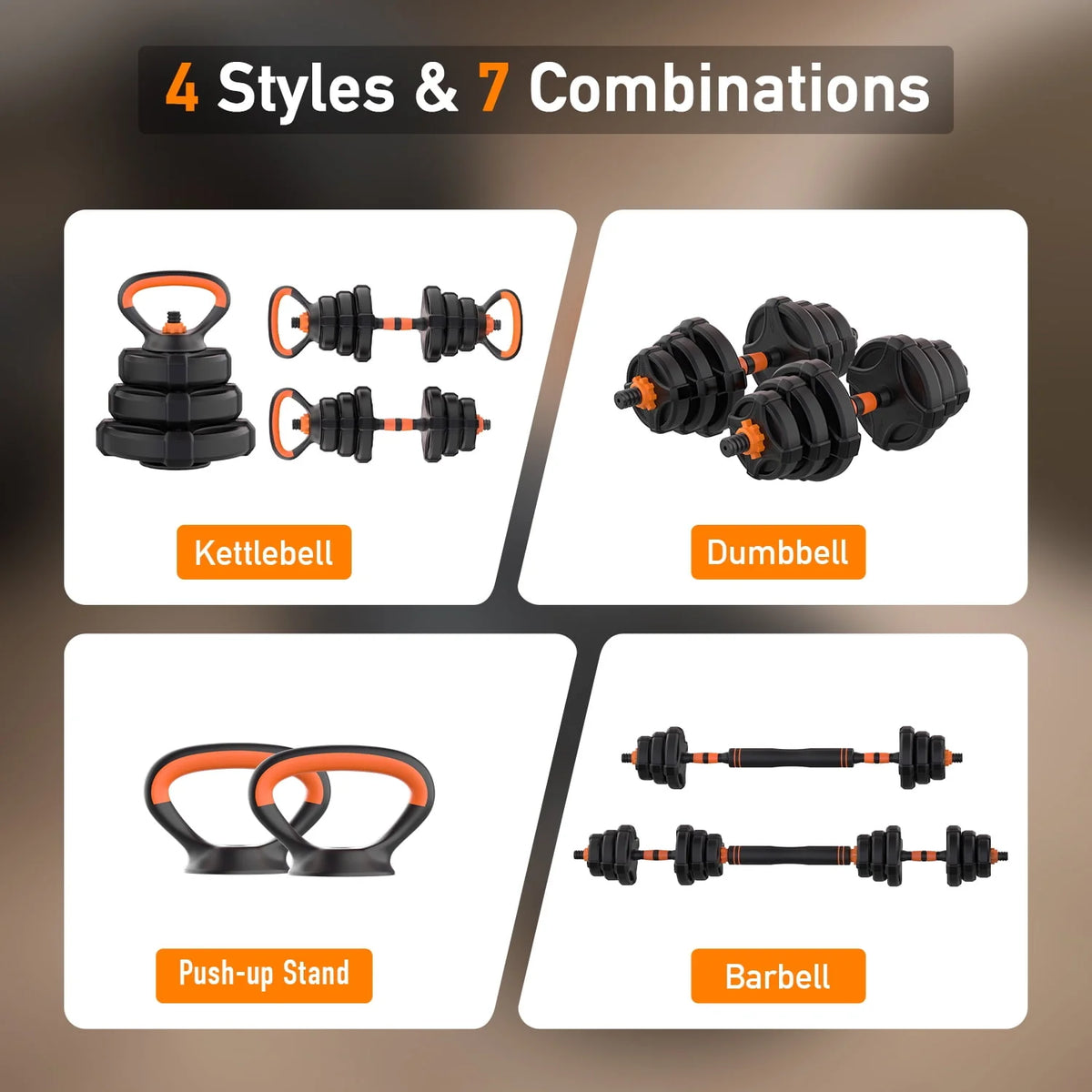 Adjustable Weight Dumbbell Set with Connector J97959