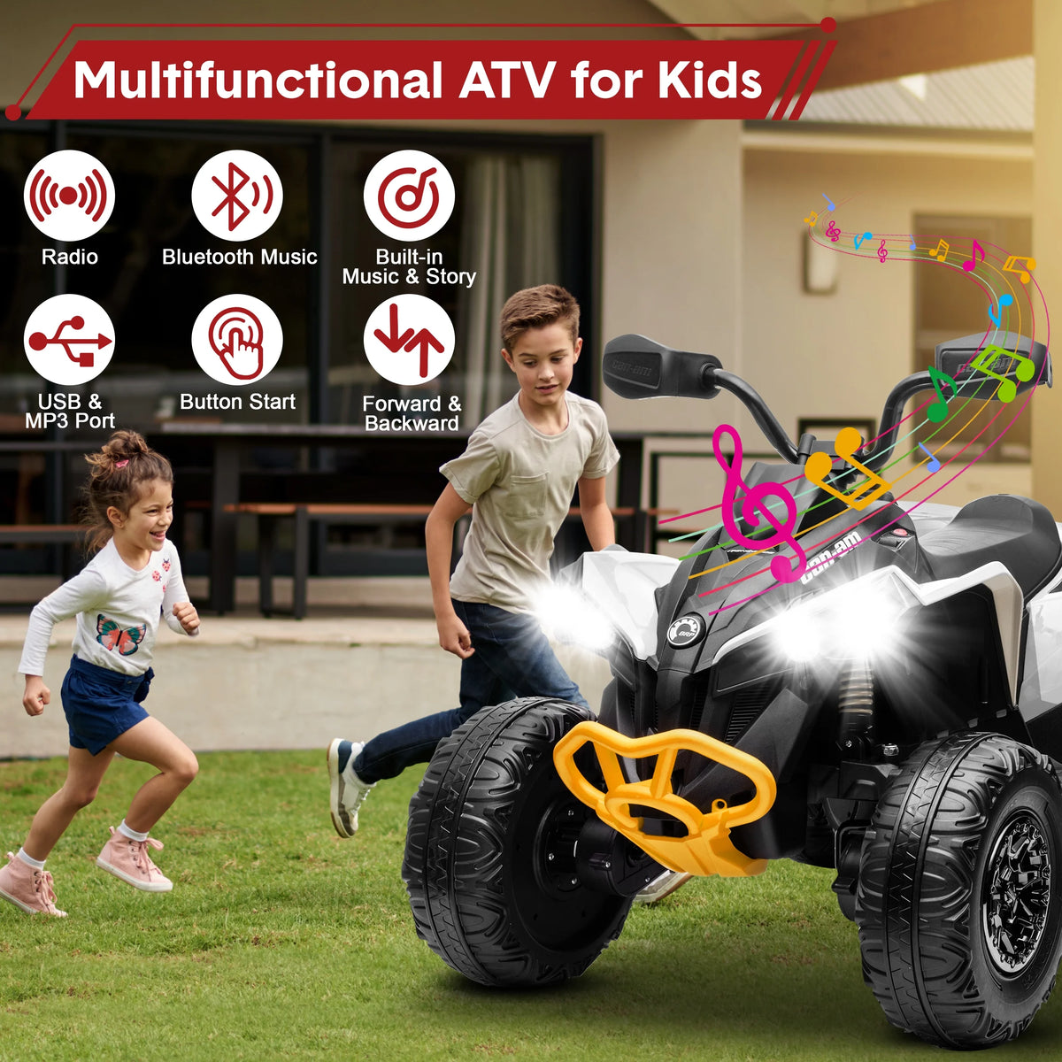24V 4 Wheeler ATV with 2 Seater H542273
