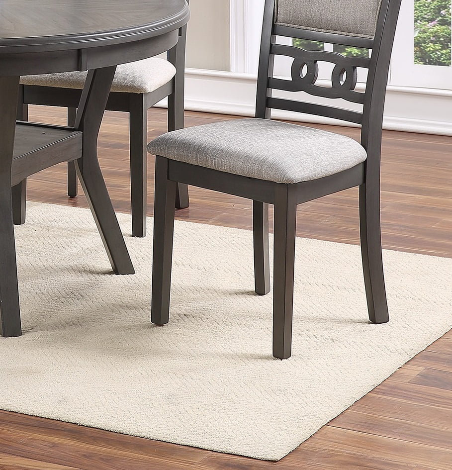 Set of 4 Grey Rubberwood Dining Chairs L4155