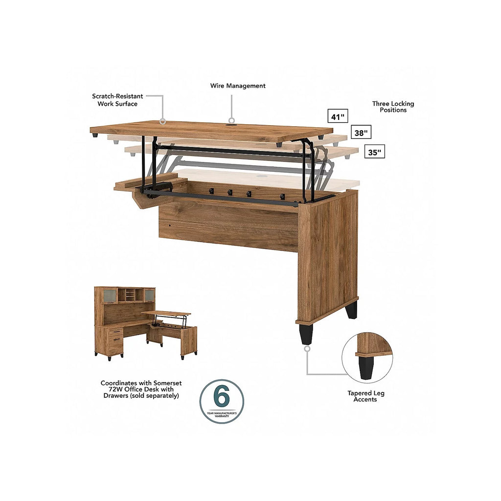 Fresh Walnut Engineered Wood Sit to Stand Return A571