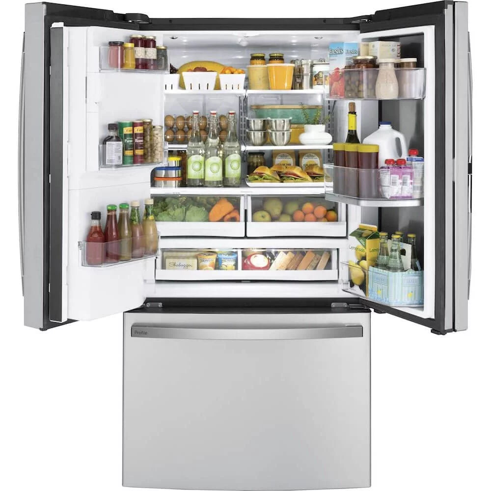 French Door Freestanding Refrigerator Black Stainless Steel H391