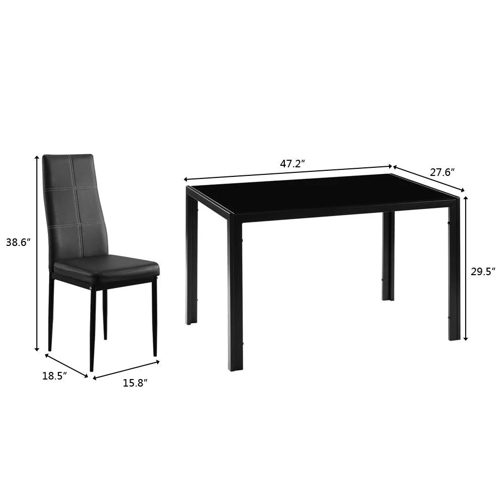 5 Piece Glass Dining Table Set K8687