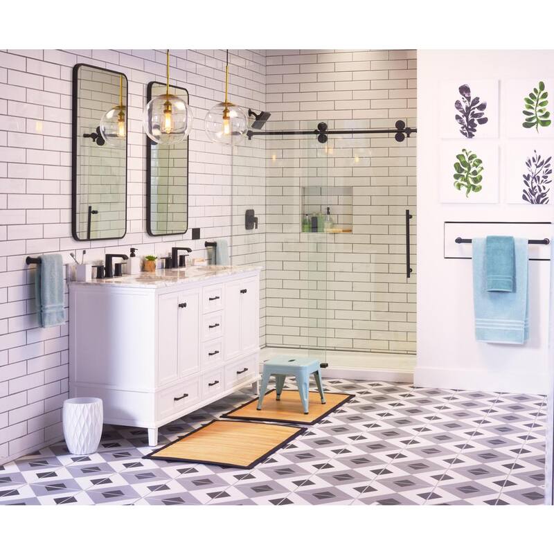 8 in. Widespread Double Handle Bathroom Faucet with Drain Kit Brushed Nickel 2-Pack F4716