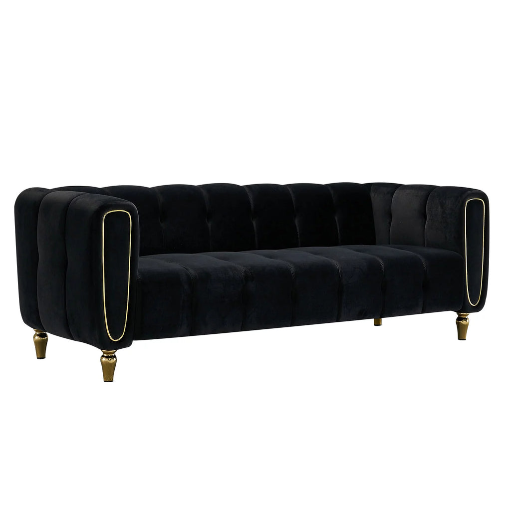 Black Velvet Sofa H314