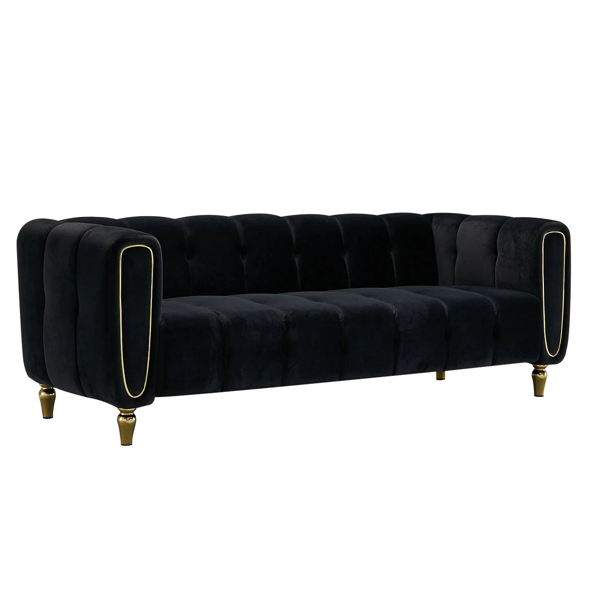 Black Velvet Sofa H314